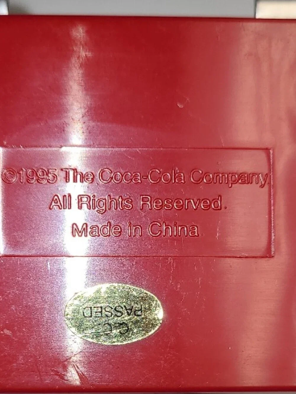 1995  Coca-Cola red vintage cooler toothpick dispenser home or bar collectible